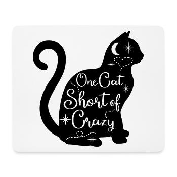 One_Cat_Short_Of_Crazy - Mousepad (Querformat) - Weiß - Vorne