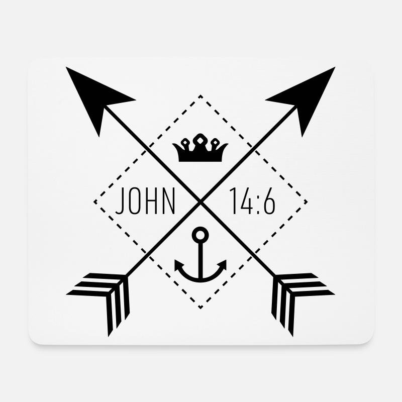 Signe Jean 14:6 - Tapis de souris (format paysage) - blanc