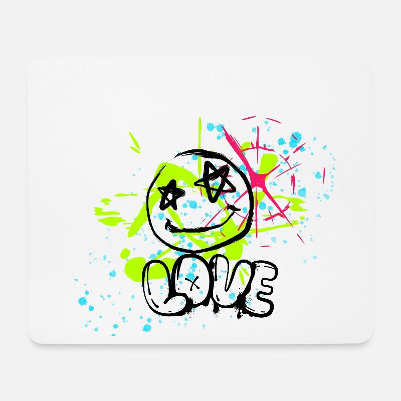 Neon Splatter Chaos - Mousepad (Querformat) - Weiß