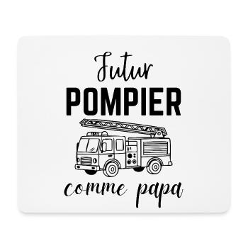 Futur pompier comme papa Cadeau Garçon et Bébé - Tapis de souris (format paysage) - blanc - Devant