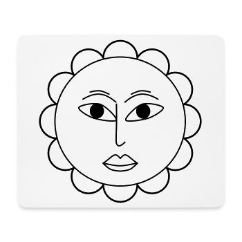 Fleur simple - Tapis de souris (format paysage) - blanc - Devant