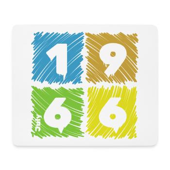 60. Écussons de Farbige du Geburtstag depuis 07/1966 - Tapis de souris (format paysage) - blanc - Devant