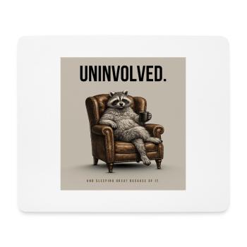 Minding My Business Funny Raccoon - Mousepad (Querformat) - Weiß - Vorne