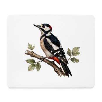 Großer Specht am Ast - Mousepad (Querformat) - Weiß - Vorne