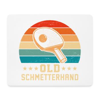 Old Schmetterhand Retro Tischtennis  - Mousepad (Querformat) - Weiß - Vorne