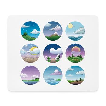 Collection Paysages Circulaires Jour Nuit - Tapis de souris (format paysage) - blanc - Devant