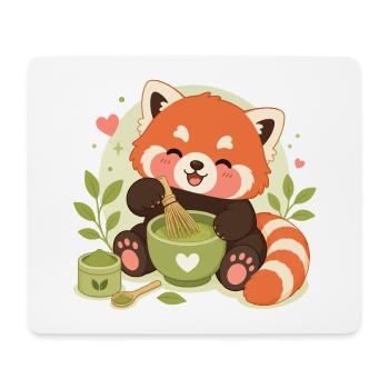 roter Panda Matcha Liebe - Mousepad (Querformat) - Weiß - Vorne