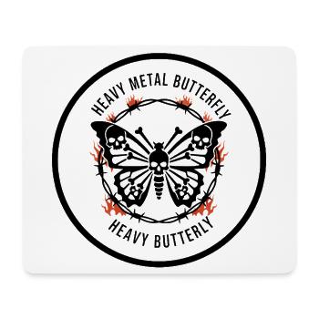 heavy metal butterfly skull design butterfly - Mouse Pad (horizontal) - white - Front