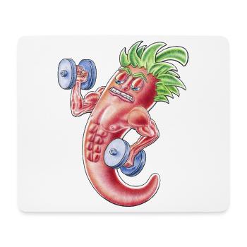 Poids en force avec piments animés musclés - Tapis de souris (format paysage) - blanc - Devant