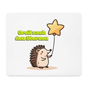 Greif nach den Sternen Süßer Igel Träumer Motivati - Mousepad (Querformat) - Weiß - Vorne
