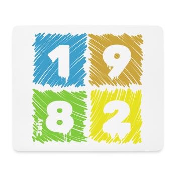 44. Écussons Farbige du Geburtstag depuis 07/1982 - Tapis de souris (format paysage) - blanc - Devant