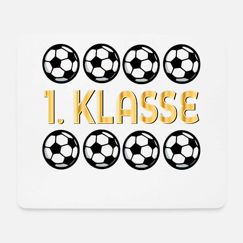 Schulkind 1. Klasse - Fußball Grundschule - Mousepad (Querformat) - Weiß