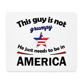 Grumpy Star with US Flag Star - Mouse Pad (horizontal) - white - Front