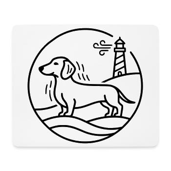 Dachshund at the lake - Mouse Pad (horizontal) - white - Front
