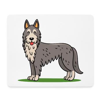 Irischer Wolfshund (Comic) - Mousepad (Querformat) - Weiß - Vorne
