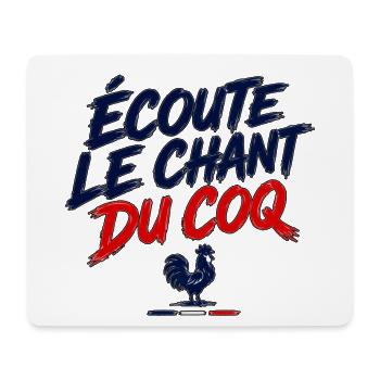 Cri de supporter français écoute le chant du coq - Tapis de souris (format paysage) - blanc - Devant