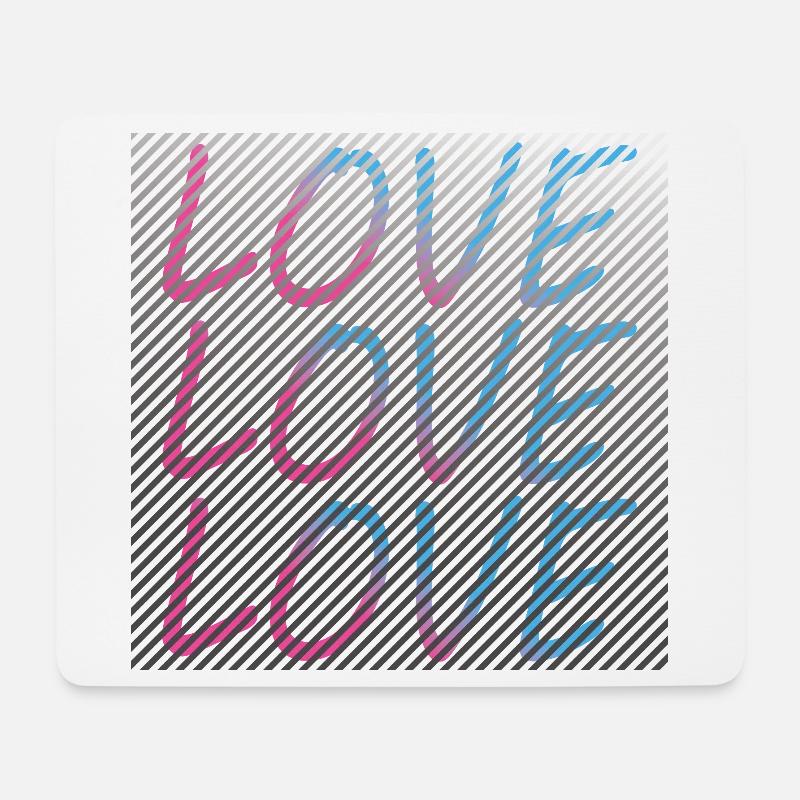 Gradient Love Schriftzug auf Streifen - Mousepad (Querformat) - Weiß