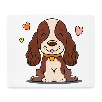 Hündchen mit Wuschelohren (Chibi-Comic) - Mousepad (Querformat) - Weiß - Vorne