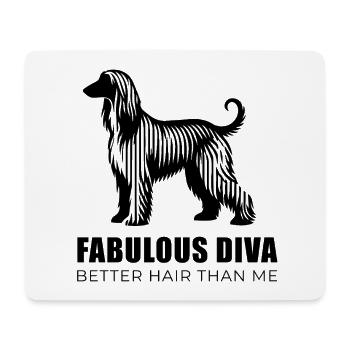 Affie Silhouette - Fabulous Diva linear Afghane - Mousepad (Querformat) - Weiß - Vorne