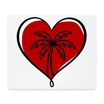 Palme Herz Liebe - Mousepad (Querformat) - Weiß - Vorne