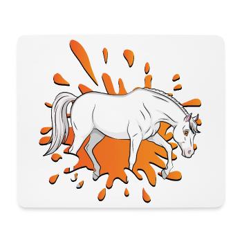 A manga-style drawing of an Abbayan horse - Mouse Pad (horizontal) - white - Front