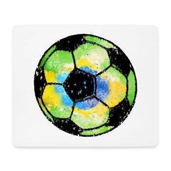 Fußball Brasilien - grün gelb blau - Aquarell - Mousepad (Querformat) - Weiß - Vorne