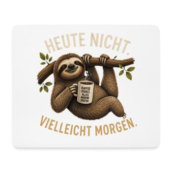 Heute Nicht Vielleicht Morgen Faultier Kaffee - Mousepad (Querformat) - Weiß - Vorne