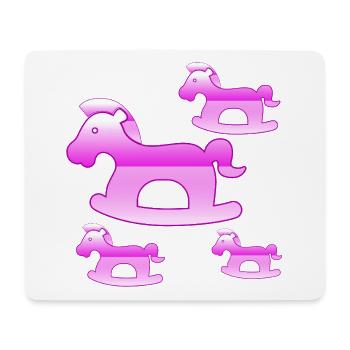 Chevaux - Tapis de souris (format paysage) - blanc - Devant