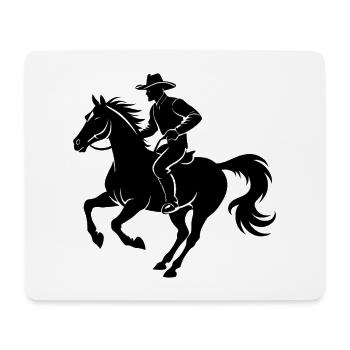 Cowboy über das Laufen - Mousepad (Querformat) - Weiß - Vorne