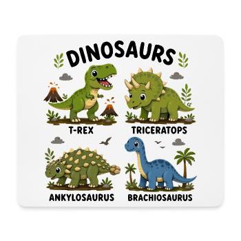 Dinosaurierarten lernen für Kinder - Mousepad (Querformat) - Weiß - Vorne
