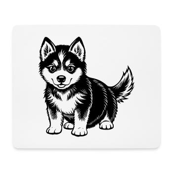 CUTE HUSKY Puppy - Mouse Pad (horizontal) - white - Front