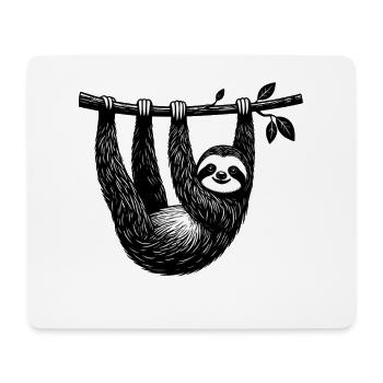 Faultier am Ast – Chillige Illustration - Mousepad (Querformat) - Weiß - Vorne