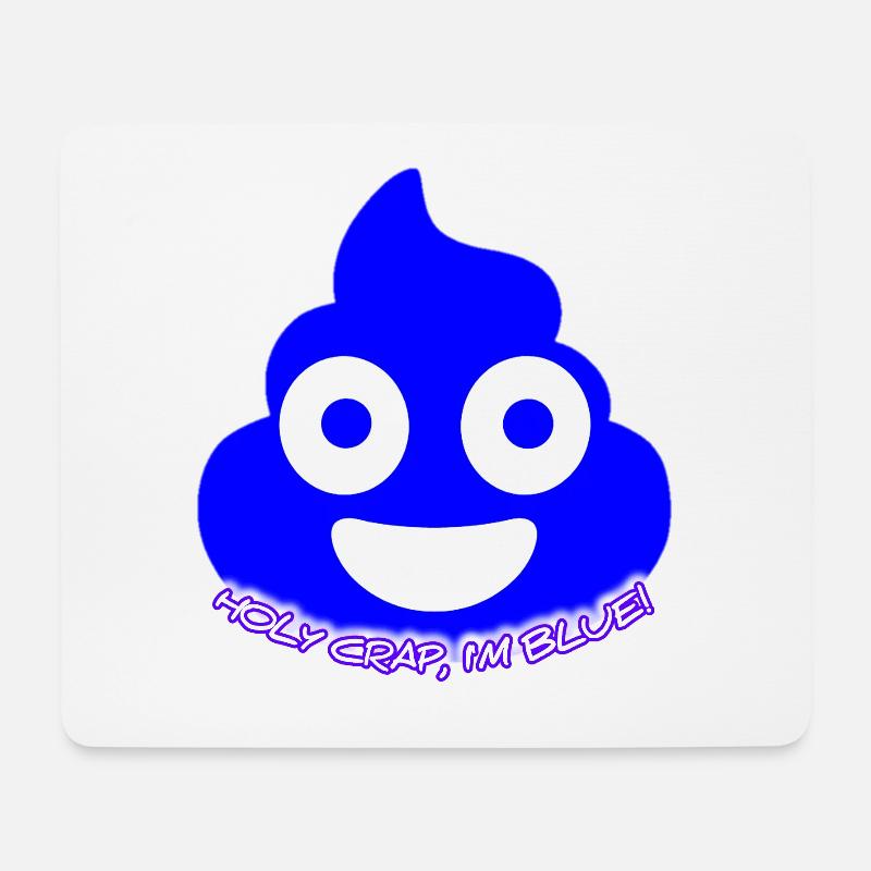 Blue Poop Glow - Mousepad (Querformat) - Weiß