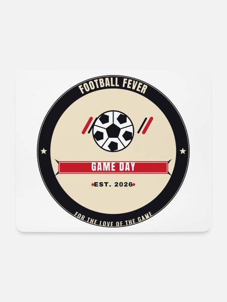 Football Fever 2026 — Vintage Soccer Emblem - Mousepad (Querformat) - Weiß