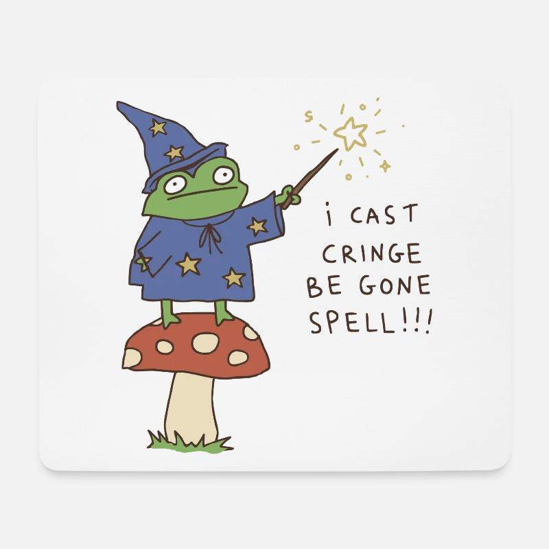 Ich habe den Zauber "Verschwinden" lustiger Froschzauberer gewirkt - Mousepad (Querformat) - Weiß