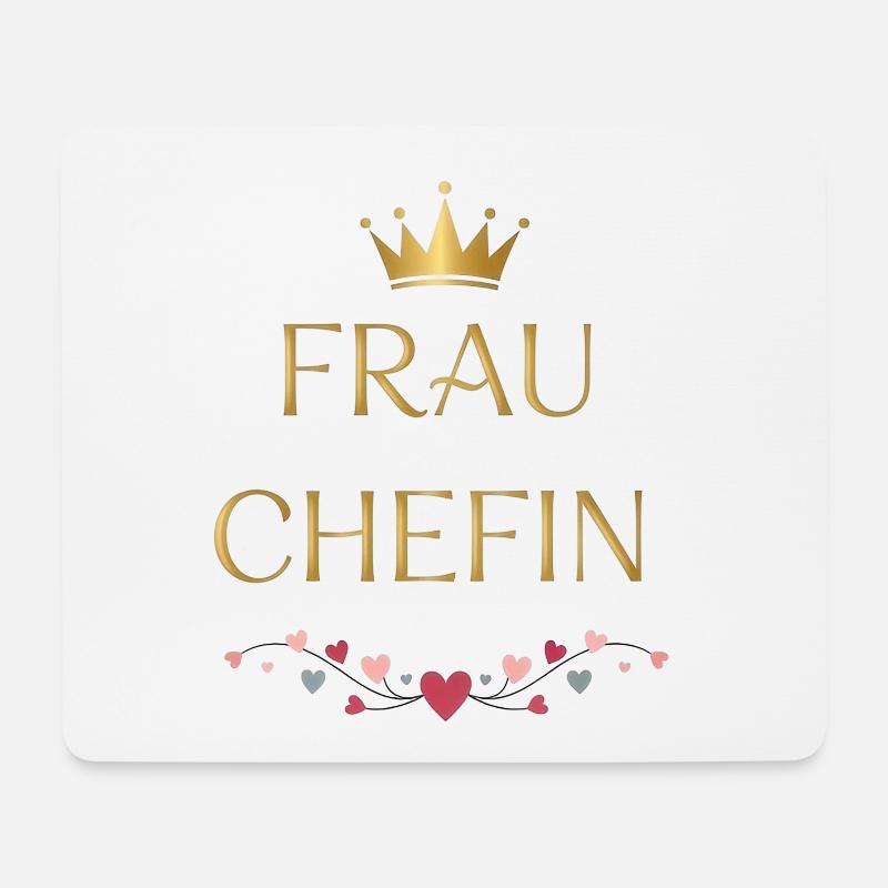 Frau Chefin Goldkrone - Mousepad (Querformat) - Weiß