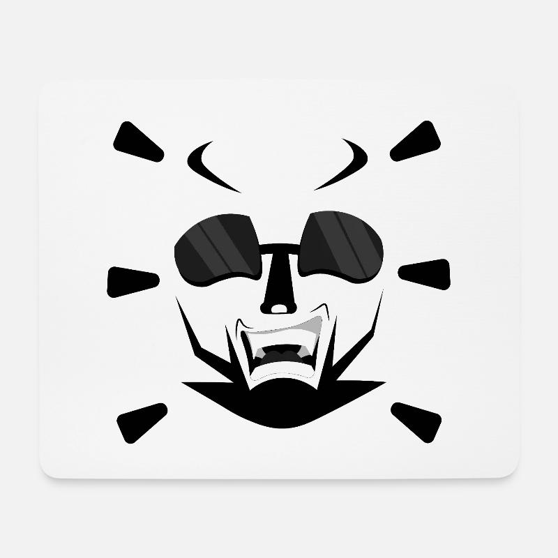 Minimalistisches Gesicht mit Augen und Lächeln - Mousepad (Querformat) - Weiß