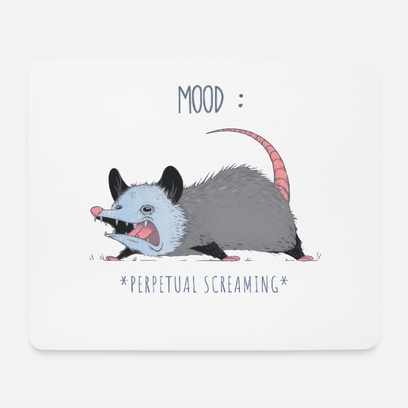 Charakteraufbau Offenbar Opossum-Hemd - Mousepad (Querformat) - Weiß