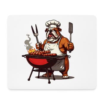 Bulldog Grillmeister - Mouse Pad (horizontal) - white - Front