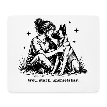 Hund Malinois - Treu - Stark - Unersetzbar - Mousepad (Querformat) - Weiß - Vorne