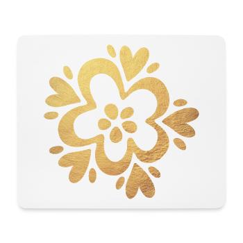 Yoga Gold Blume Flower Power Namaste Luxus Yogi - Mousepad (Querformat) - Weiß - Vorne
