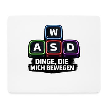 WASD Neon Dinge die mich bewegen PC - Mousepad (Querformat) - Weiß - Vorne