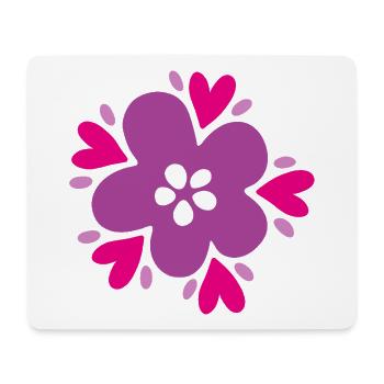 Yoga Blossom Flower Violet Mandala Heart Decoration Love - Mouse Pad (horizontal) - white - Front