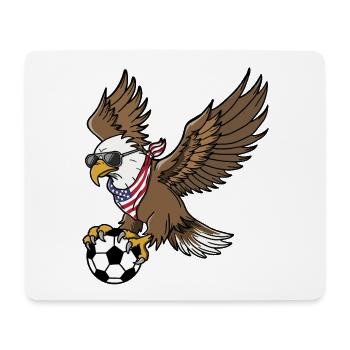 Cool USA Soccer Eagle Sunglasses Vintage Patriotic - Mouse Pad (horizontal) - white - Front