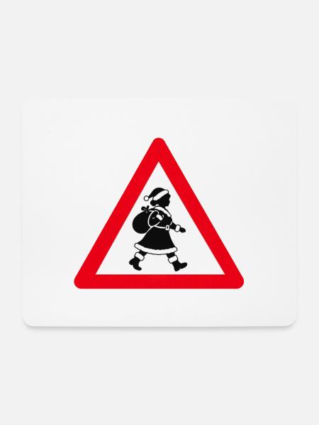 Weihnachtsfrau crossing - Mousepad (Querformat) - Weiß