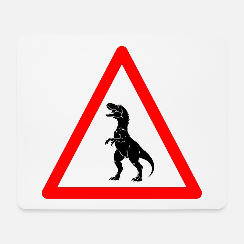 Hüte dich vor Tyrannosaurus Rex voraus - Mousepad (Querformat) - Weiß