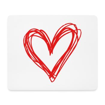 Heart - Mouse Pad (horizontal) - white - Front