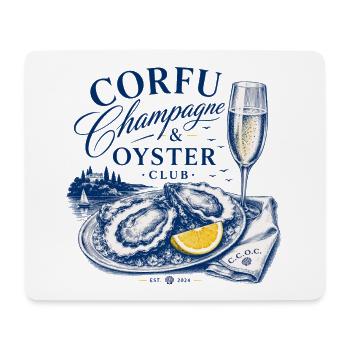 Corfu Champ*gne & Oyster Club Logo - Mouse Pad (horizontal) - white - Front