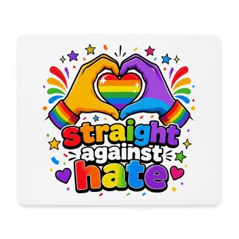 Straight Against Hate Rainbow Pride Equality - Mouse Pad (horizontal) - white - Front