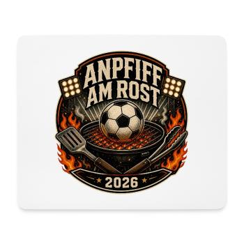 Anpfiff am Rost 2026 Fußball Grillen BBQ Shirt - Mousepad (Querformat) - Weiß - Vorne